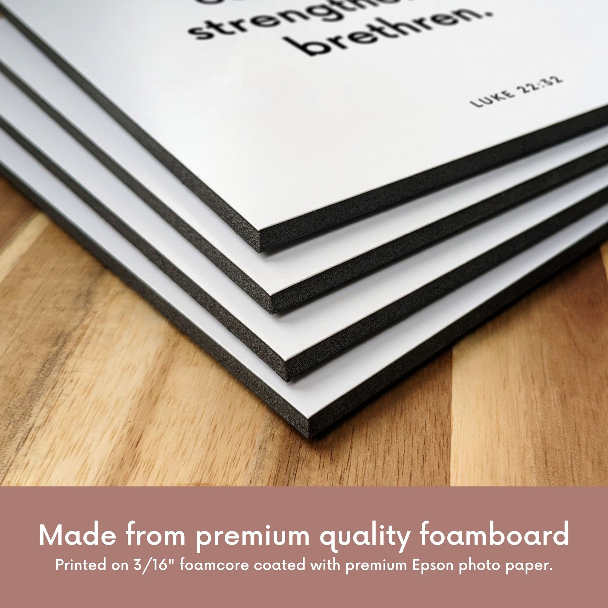 Closeup of scripture tile material for Luke 22:32 - "When thou art converted, strengthen thy brethren"