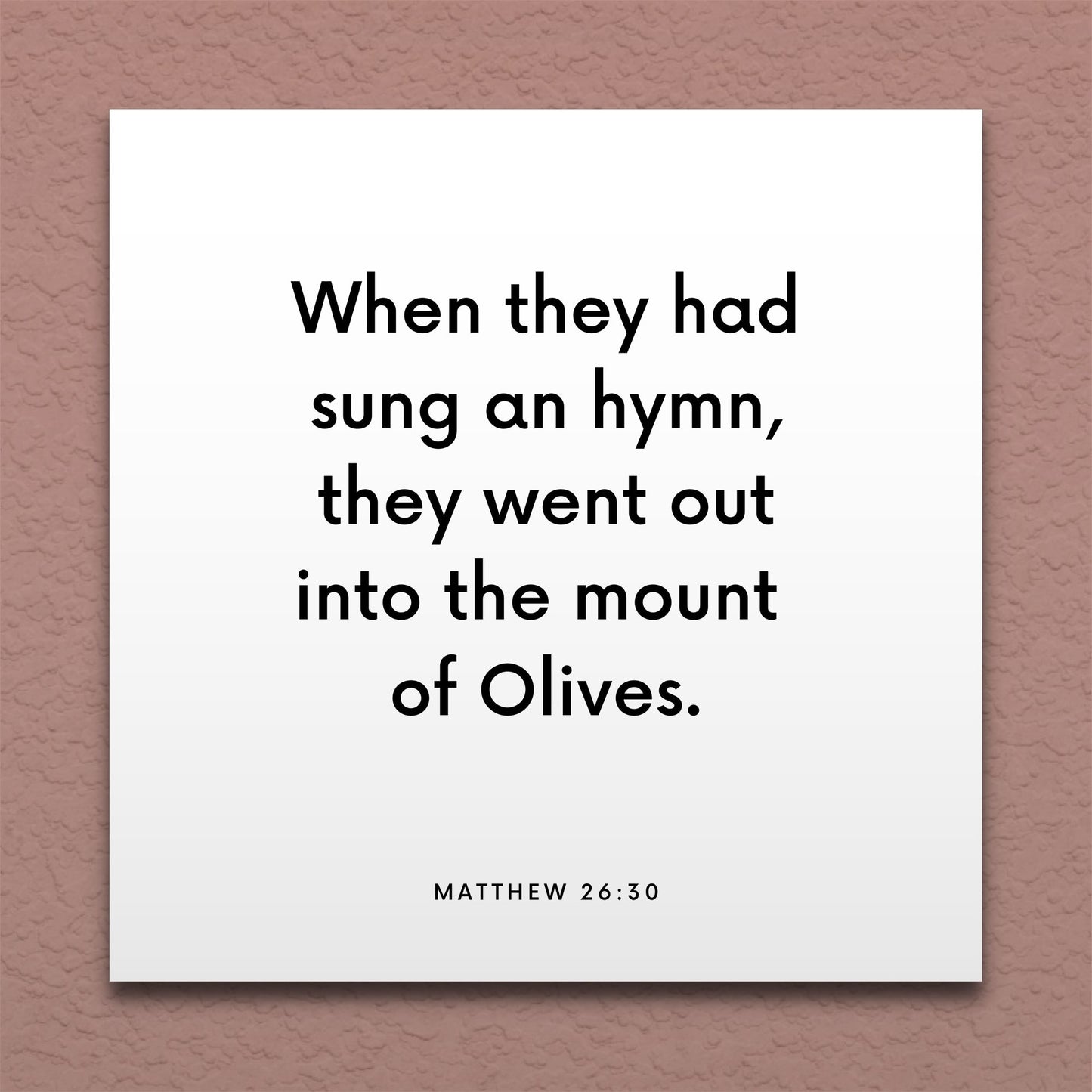 Wall-mounted scripture tile for Matthew 26:30 - "When they had sung an hymn"