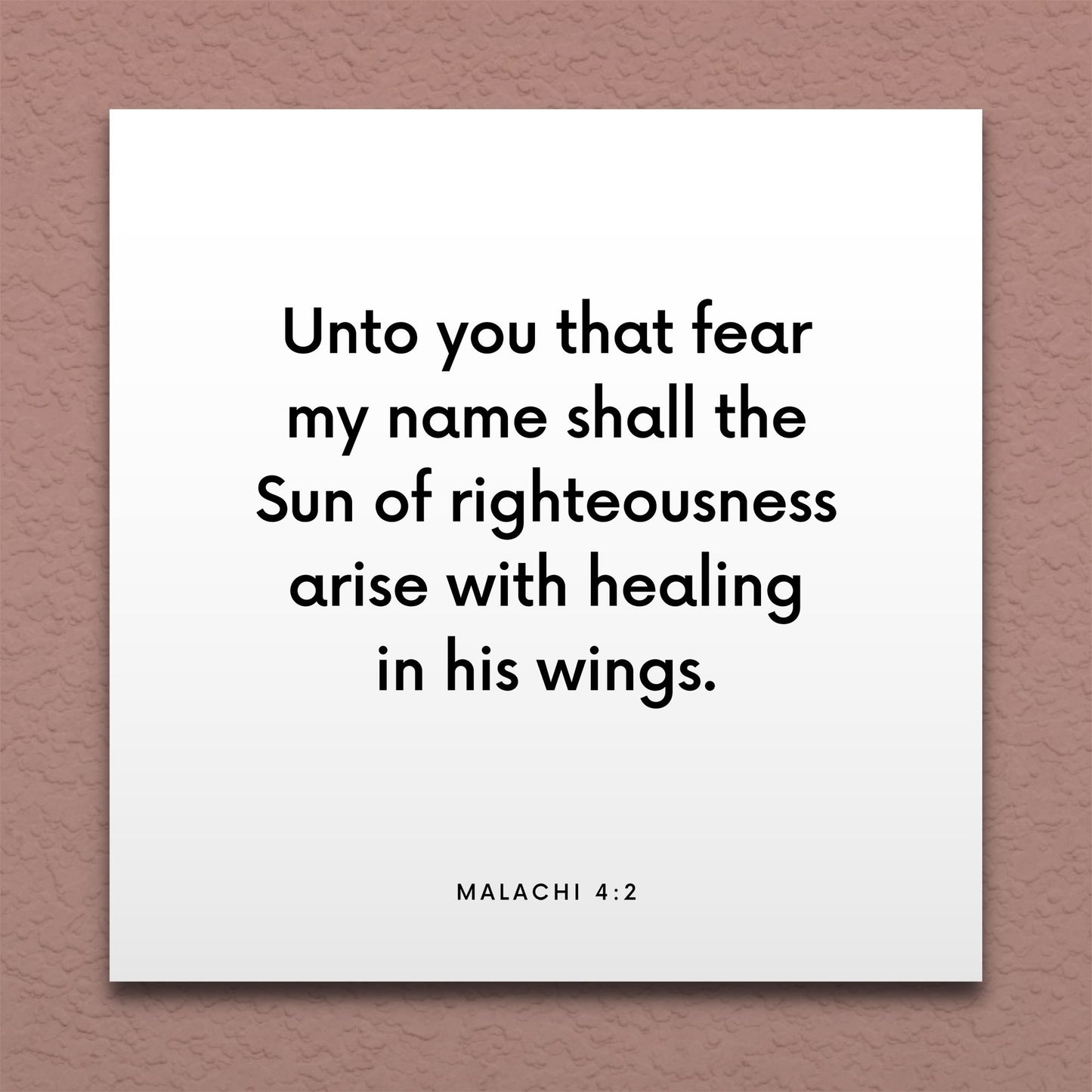 Wall-mounted scripture tile for Malachi 4:2 - "Unto you that fear my name"