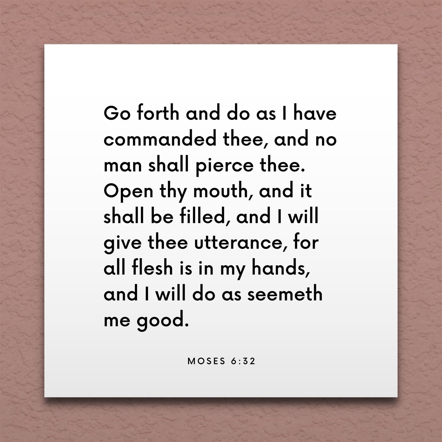 Wall-mounted scripture tile for Moses 6:32 - "All flesh is in my hands"