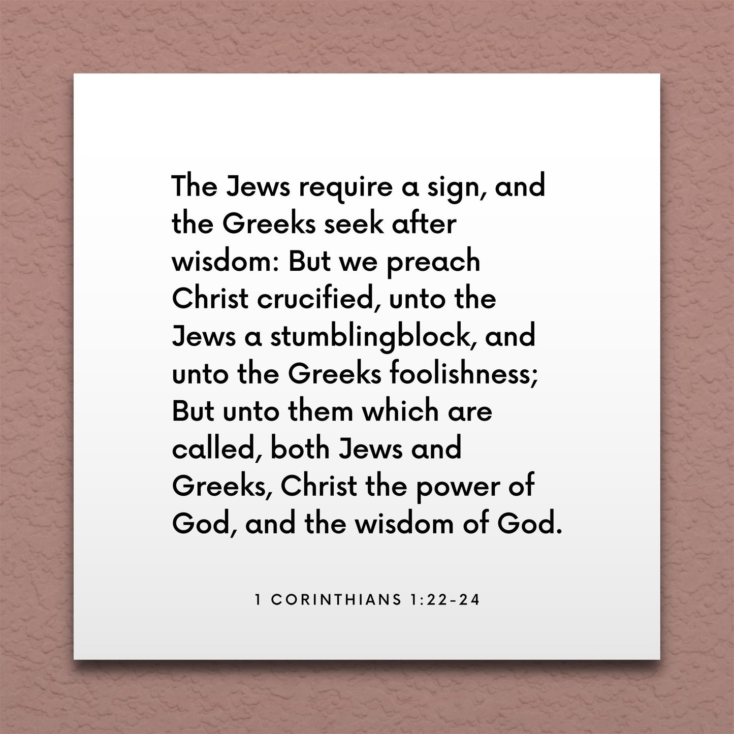 Wall-mounted scripture tile for 1 Corinthians 1:22-24 - "But we preach Christ crucified"