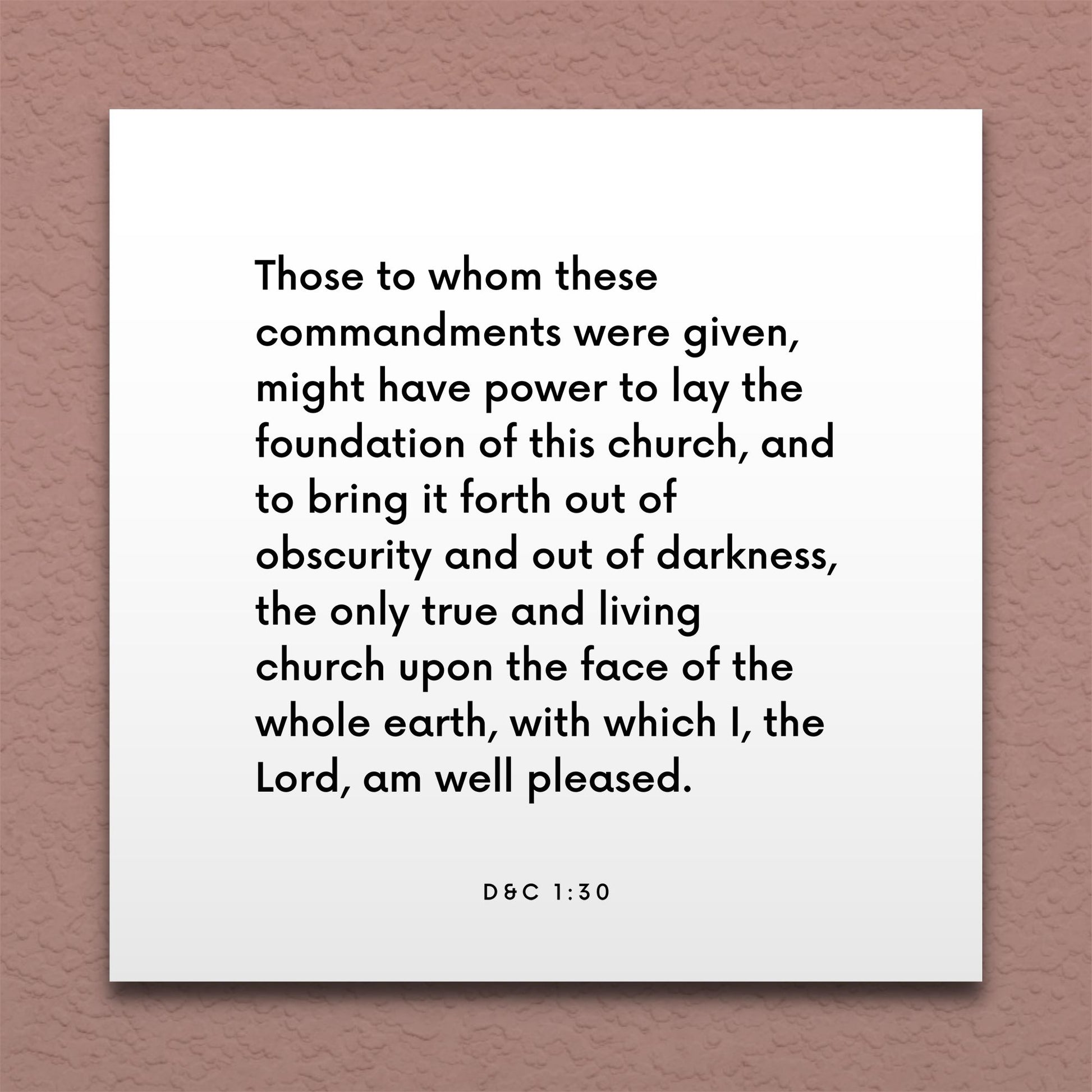 Wall-mounted scripture tile for D&C 1:30 - "The only true and living church"
