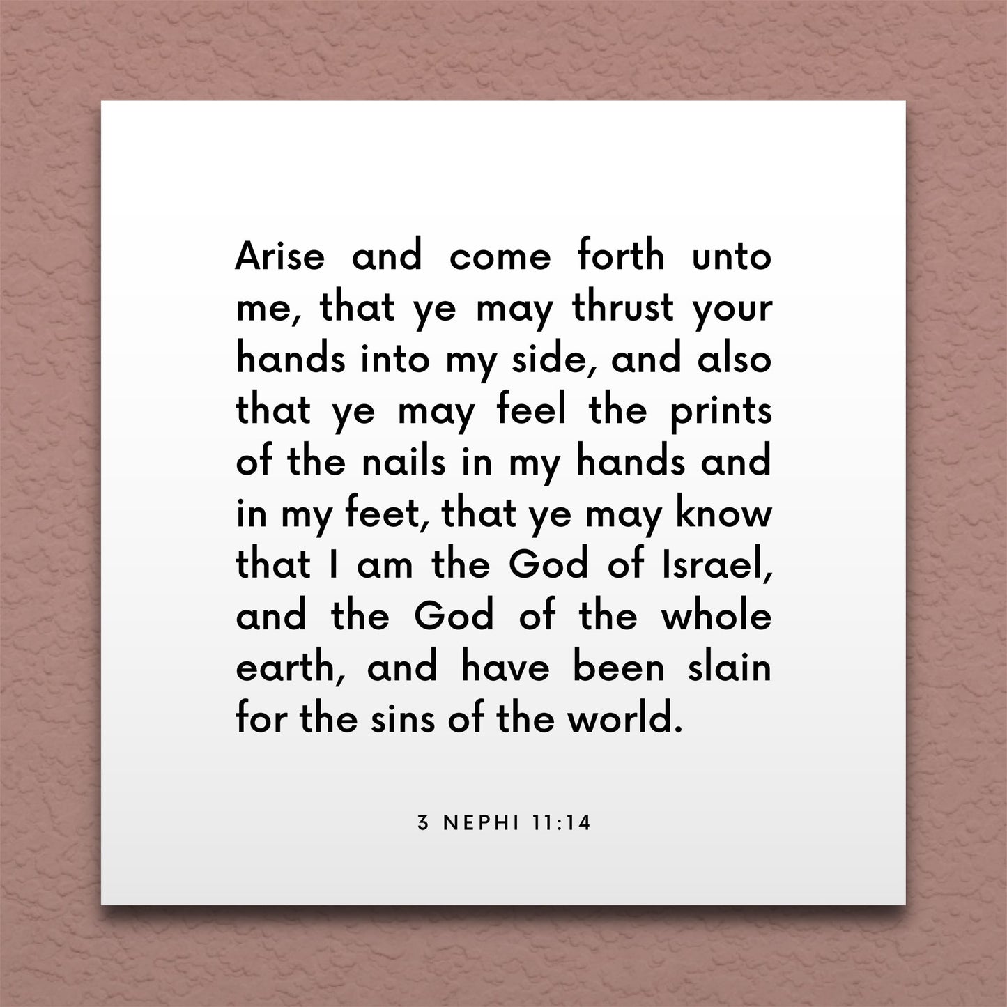 Wall-mounted scripture tile for 3 Nephi 11:14 - "I am the God of Israel, and the God of the whole earth"