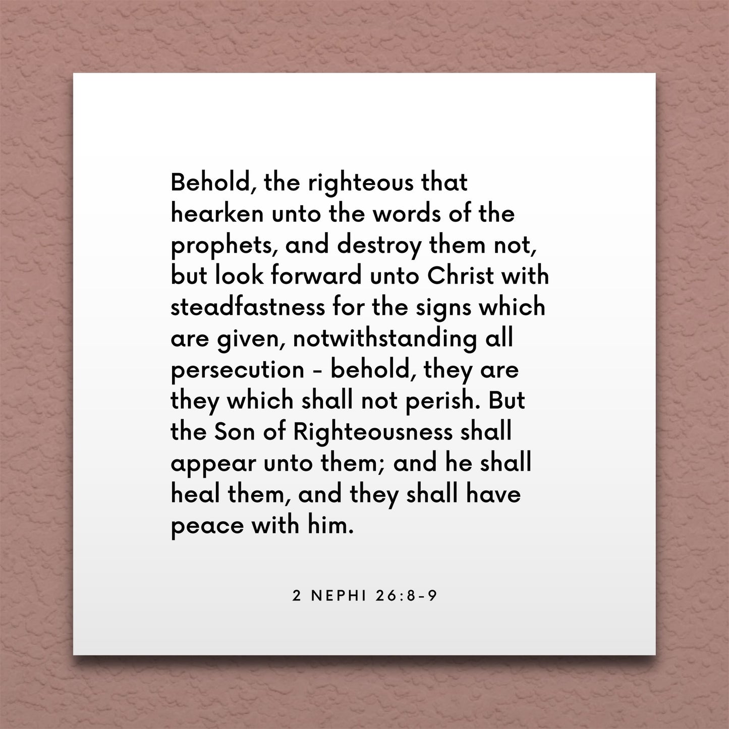 Wall-mounted scripture tile for 2 Nephi 26:8-9 - "Look forward unto Christ with steadfastness"