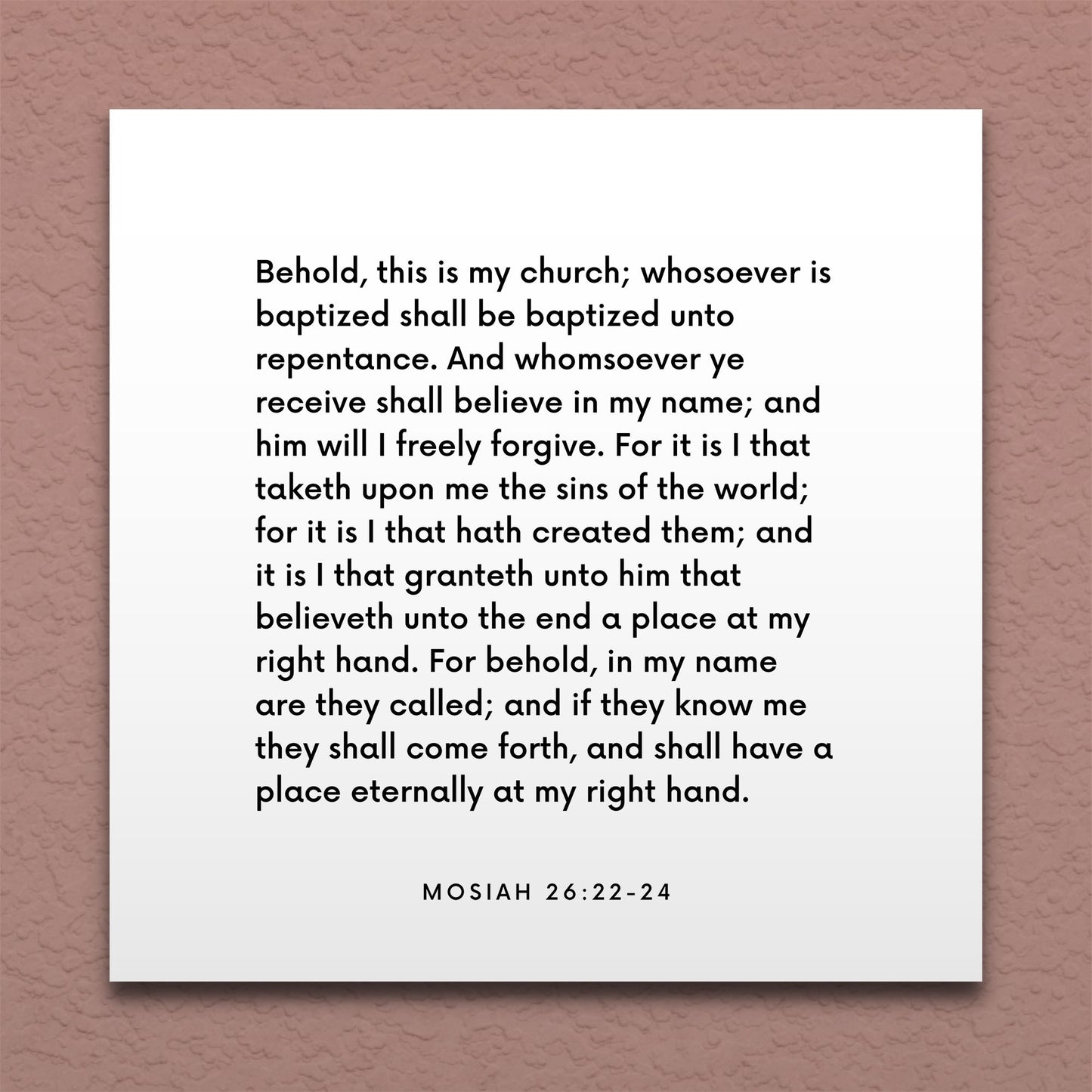 Wall-mounted scripture tile for Mosiah 26:22-24 - "It is I that taketh upon me the sins of the world"