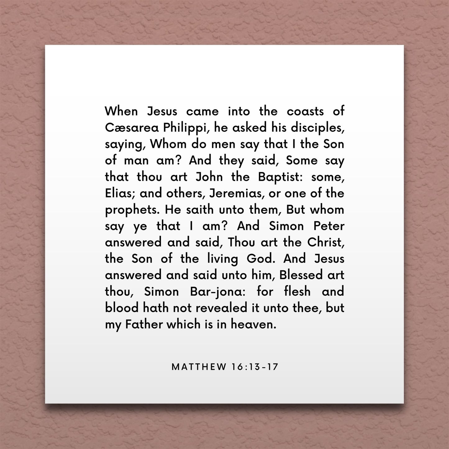 Wall-mounted scripture tile for Matthew 16:13-17 - "Whom do men say that I the Son of man am?"