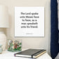 Bedside mouting of the scripture tile for Exodus 33:11 - "The Lord spake unto Moses face to face"