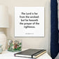 Bedside mouting of the scripture tile for Proverbs 15:29 - "He heareth the prayer of the righteous"