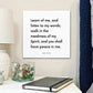 Bedside mouting of the scripture tile for D&C 19:23 - "Learn of me, and listen to my words"