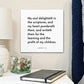 Bedside mouting of the scripture tile for 2 Nephi 4:15 - "My soul delighteth in the scriptures"