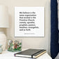 Bedside mouting of the scripture tile for Articles of Faith 6 - "We believe in the same organization"