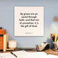 Desk mouting of the scripture tile for Ephesians 2:8 - "By grace are ye saved through faith"