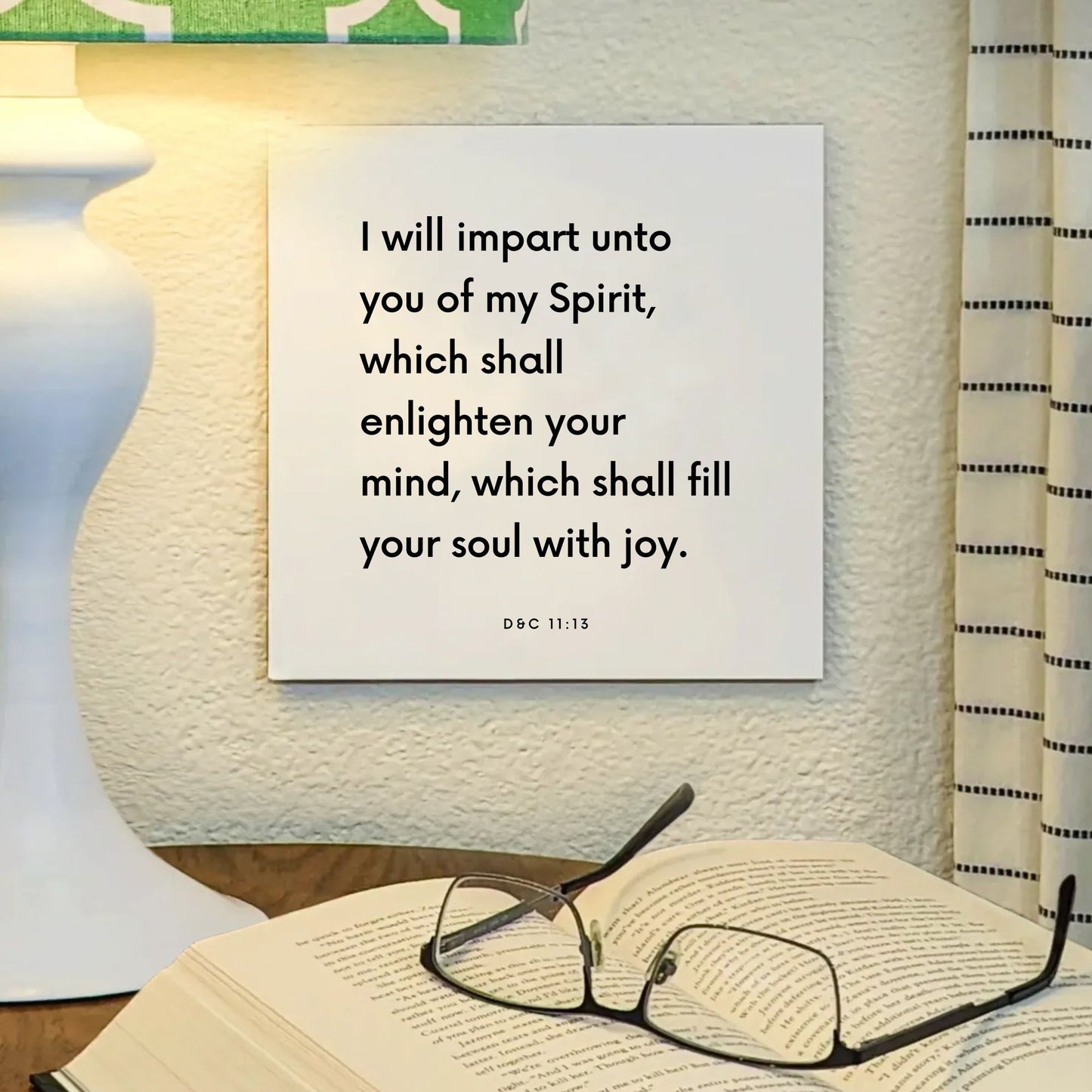 Lamp mouting of the scripture tile for D&C 11:13 - "I will impart unto you of my Spirit"