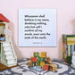 Playroom mouting of the scripture tile for Mormon 9:25 - "Whosoever shall believe in my name, doubting nothing"