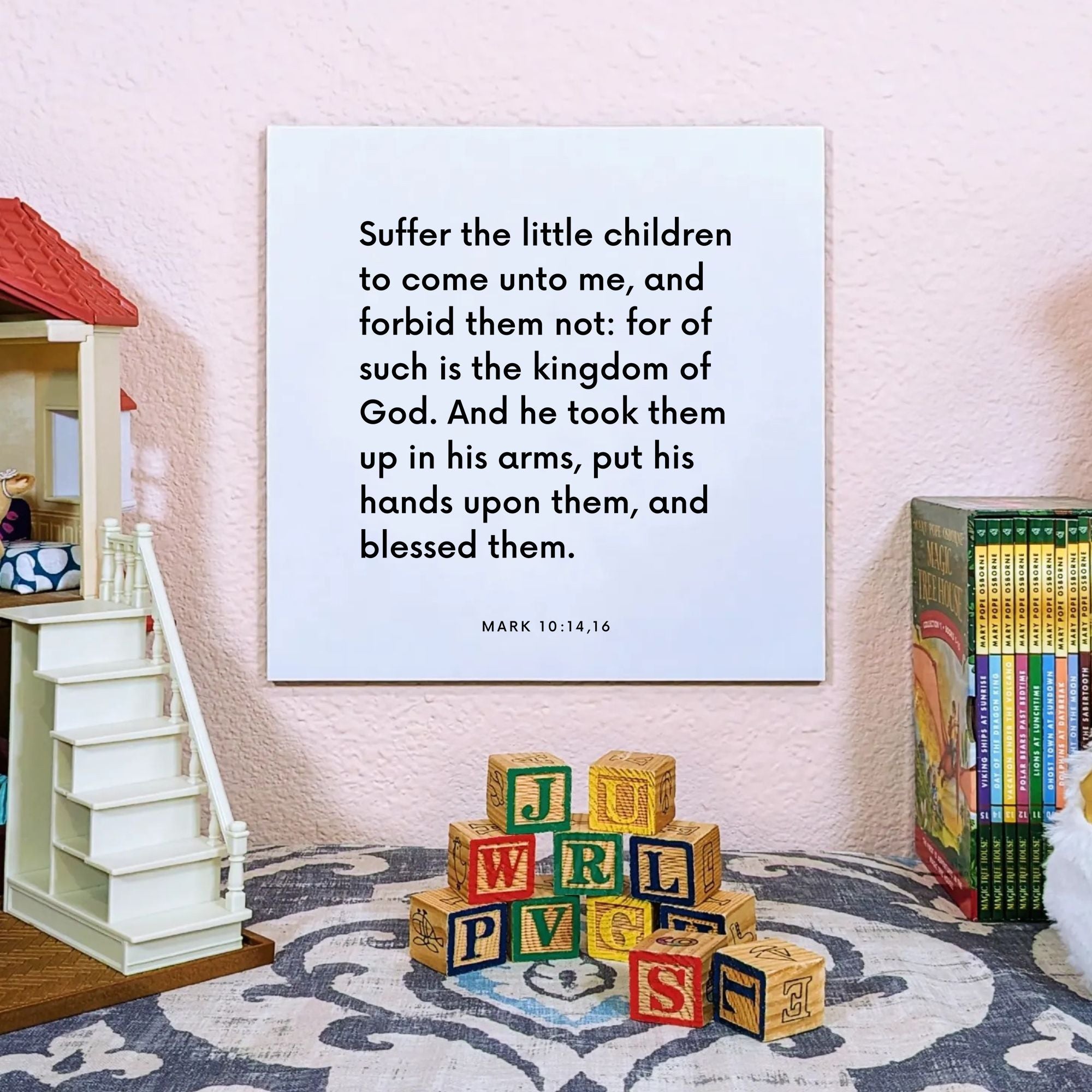 LDS Scripture Quote - Mark 10:14,16 - Suffer the little children ...