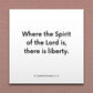 Wall-mounted scripture tile for 2 Corinthians 3:17 - "Where the Spirit of the Lord is, there is liberty"