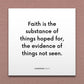 Wall-mounted scripture tile for Hebrews 11:1 - "Faith is the substance of things hoped for"