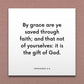 Wall-mounted scripture tile for Ephesians 2:8 - "By grace are ye saved through faith"