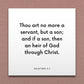 Wall-mounted scripture tile for Galatians 4:7 - "Thou art no more a servant, but a son"