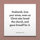 Wall-mounted scripture tile for Ephesians 5:25 - "Husbands, love your wives, even as Christ loved the church"