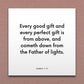 Wall-mounted scripture tile for James 1:17 - "Every good gift and every perfect gift is from above"