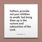 Wall-mounted scripture tile for Ephesians 6:4 - "Fathers, provoke not your children to wrath"