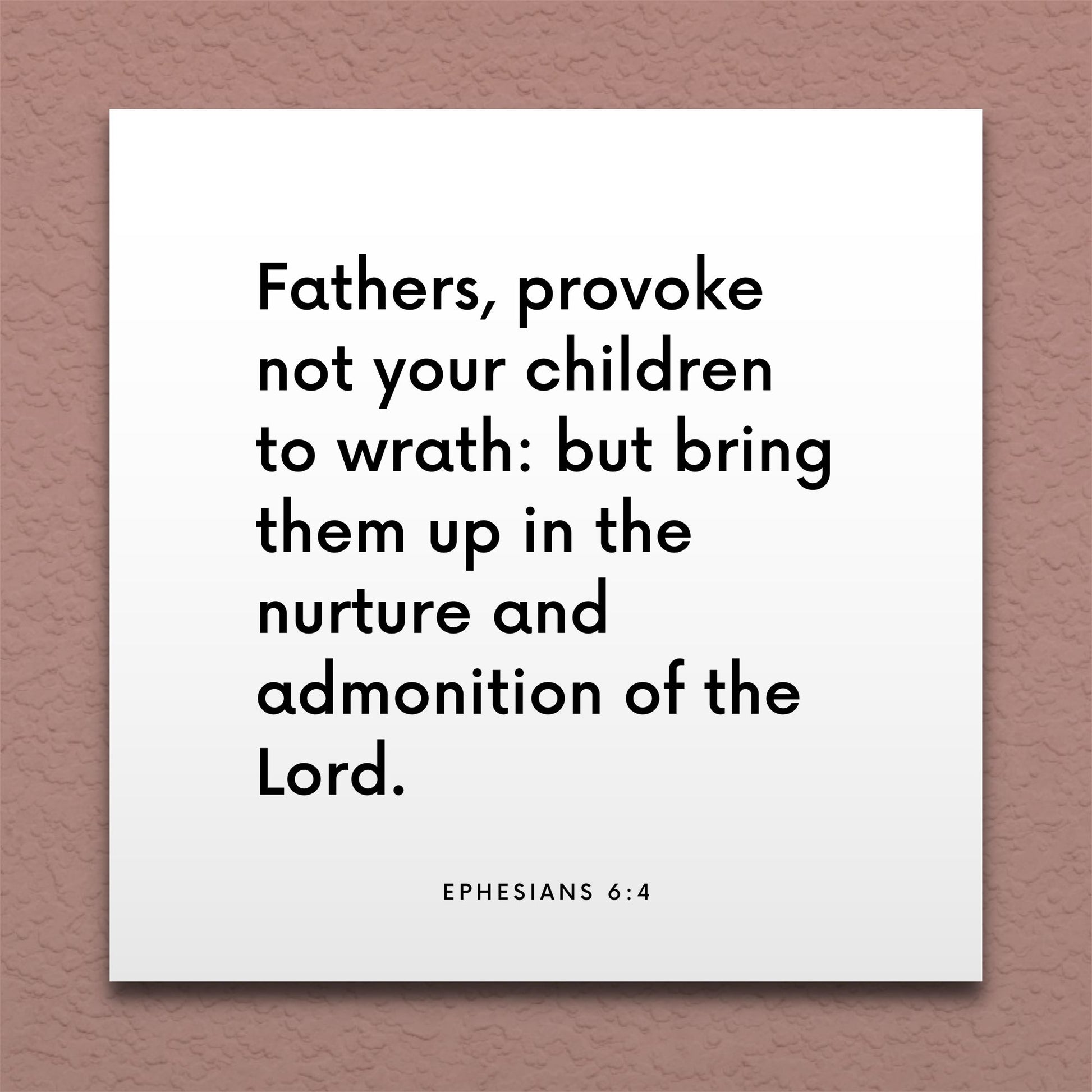 Wall-mounted scripture tile for Ephesians 6:4 - "Fathers, provoke not your children to wrath"