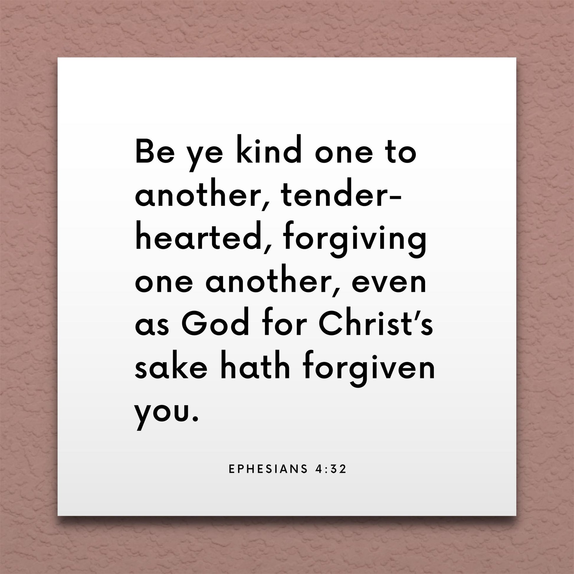 Wall-mounted scripture tile for Ephesians 4:32 - "Be ye kind one to another, tenderhearted"