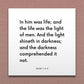 Wall-mounted scripture tile for John 1:4-5 - "In him was life; and the life was the light of men"