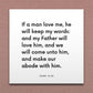 Wall-mounted scripture tile for John 14:23 - "If a man love me, he will keep my words"