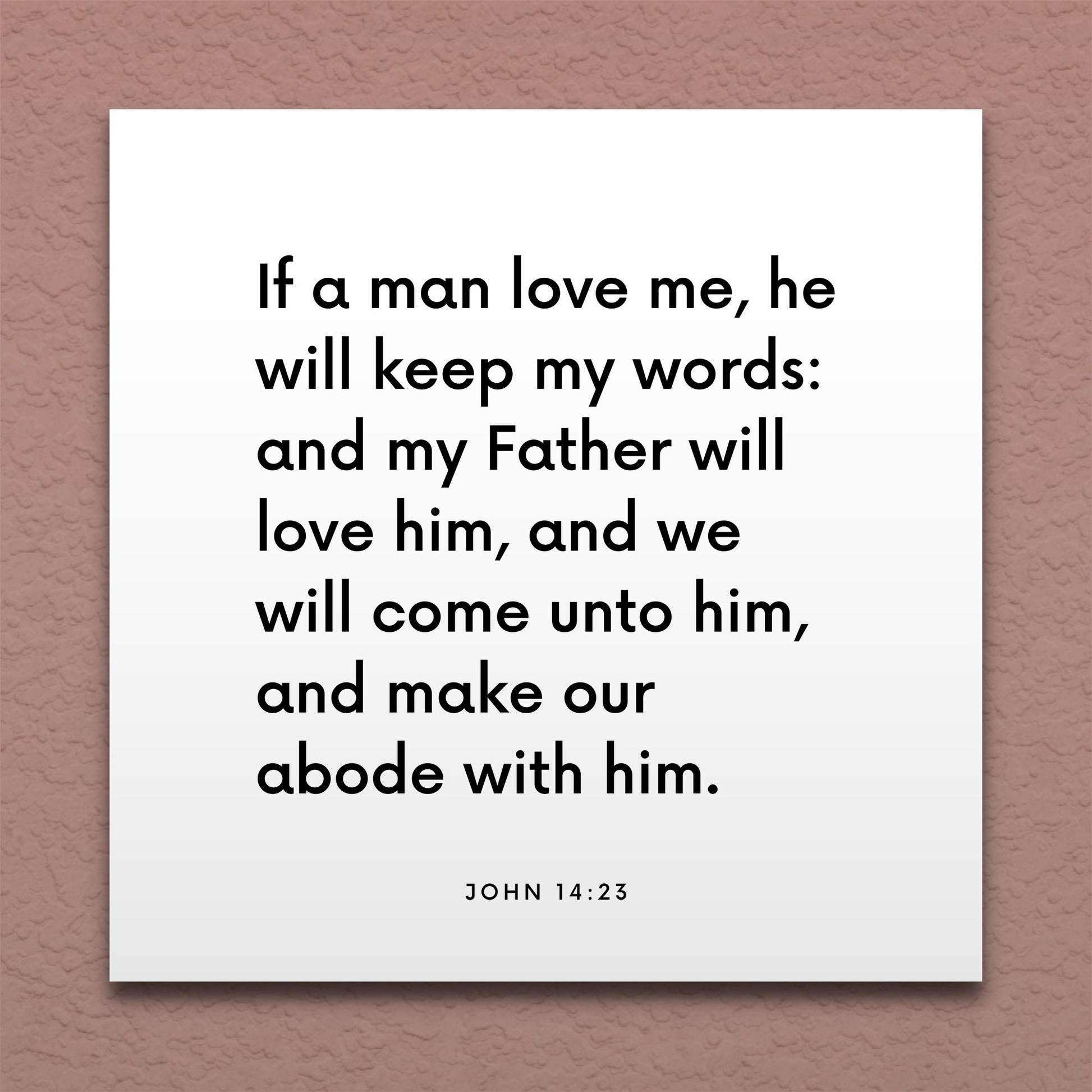 Wall-mounted scripture tile for John 14:23 - "If a man love me, he will keep my words"