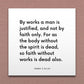 Wall-mounted scripture tile for James 2:24,26 - "By works a man is justified, and not by faith only"