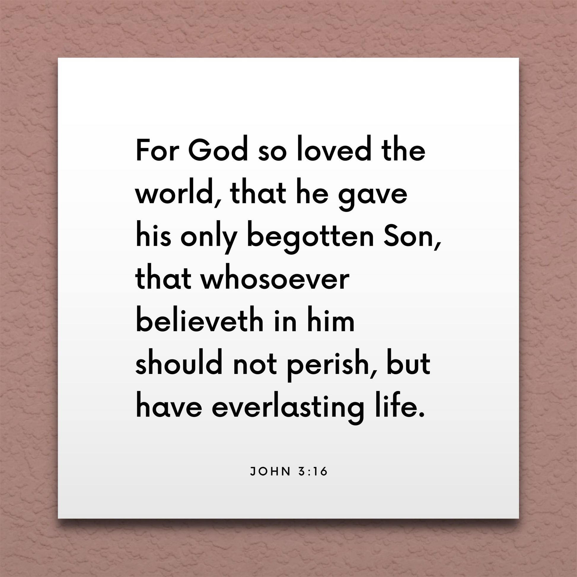 Wall-mounted scripture tile for John 3:16 - "For God so loved the world"