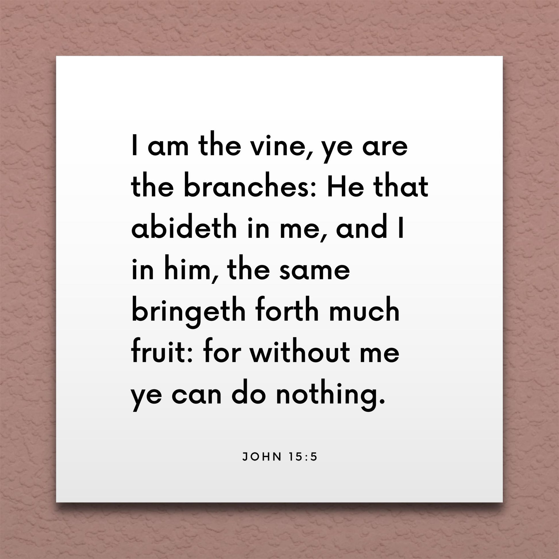 Wall-mounted scripture tile for John 15:5 - "I am the vine, ye are the branches"