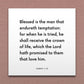 Wall-mounted scripture tile for James 1:12 - "Blessed is the man that endureth temptation"