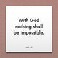 Wall-mounted scripture tile for Luke 1:37 - "With God nothing shall be impossible"