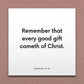 Wall-mounted scripture tile for Moroni 10:18 - "Every good gift cometh of Christ"