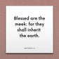 Wall-mounted scripture tile for Matthew 5:5 - "Blessed are the meek: for they shall inherit the earth"