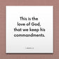 Wall-mounted scripture tile for 1 John 5:3 - "This is the love of God, that we keep his commandments"