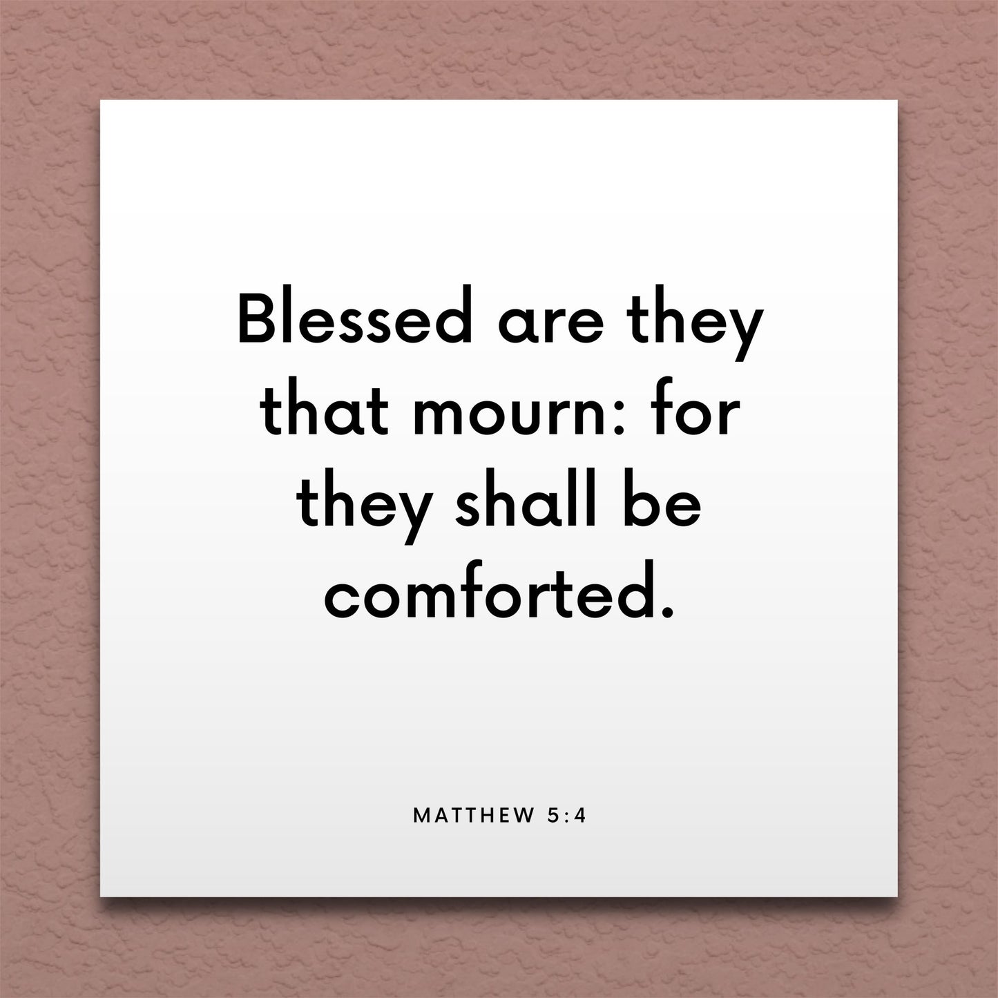 Wall-mounted scripture tile for Matthew 5:4 - "Blessed are they that mourn: for they shall be comforted"