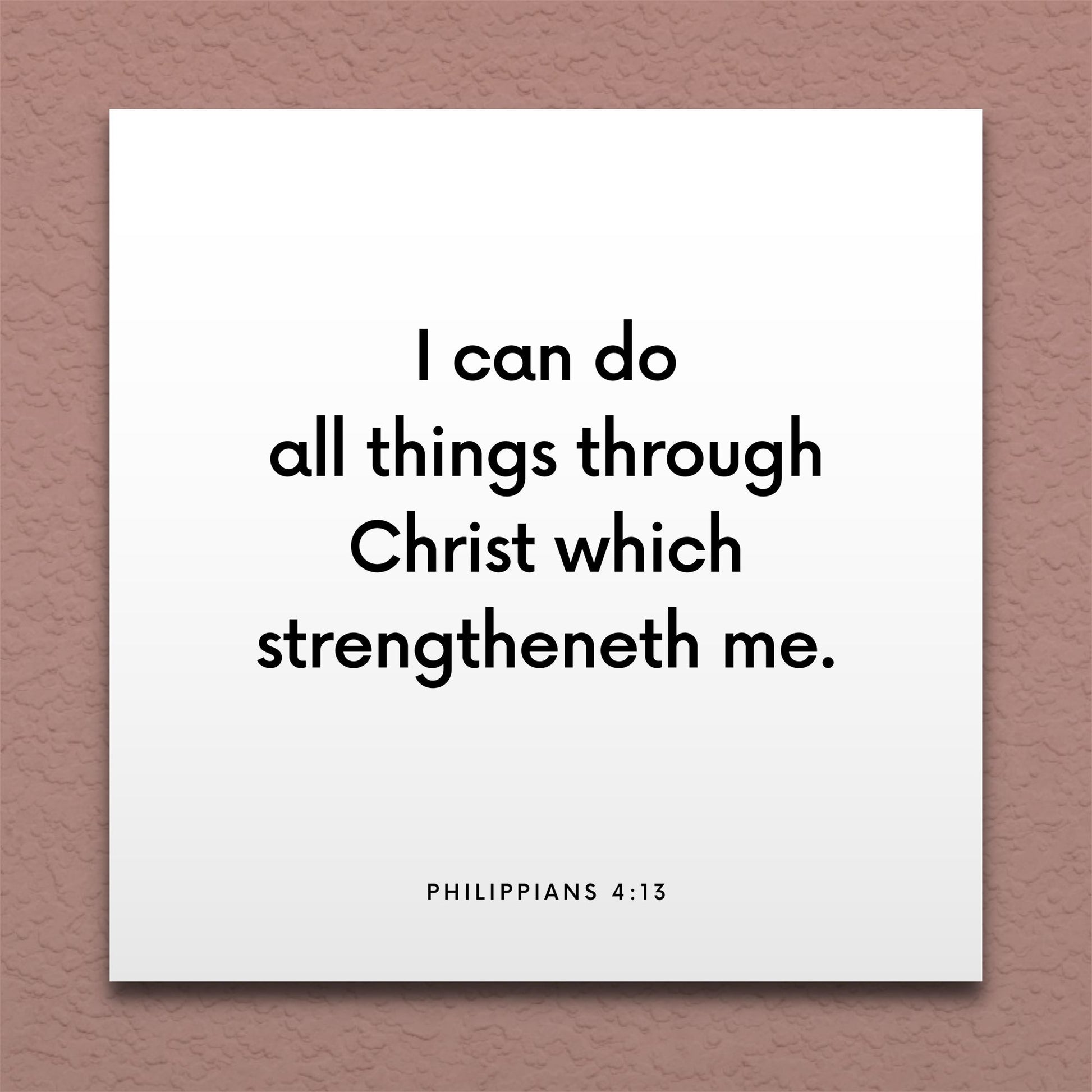 Wall-mounted scripture tile for Philippians 4:13 - "I can do all things through Christ which strengtheneth me"