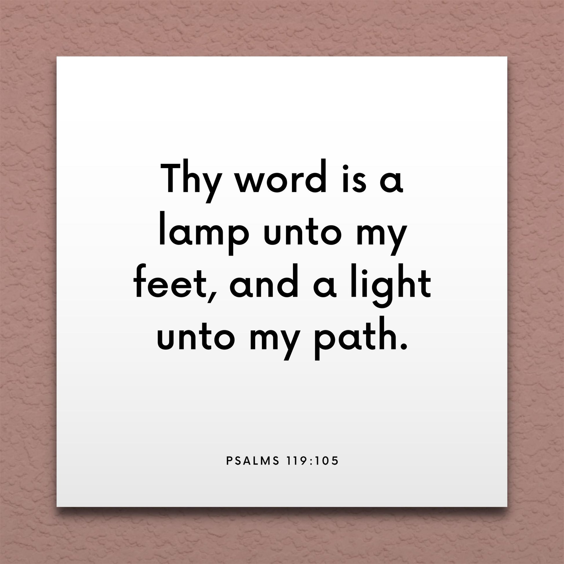 Wall-mounted scripture tile for Psalms 119:105 - "Thy word is a lamp unto my feet, and a light unto my path"