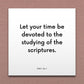Wall-mounted scripture tile for D&C 26:1 - "Let your time be devoted to the studying of the scriptures"