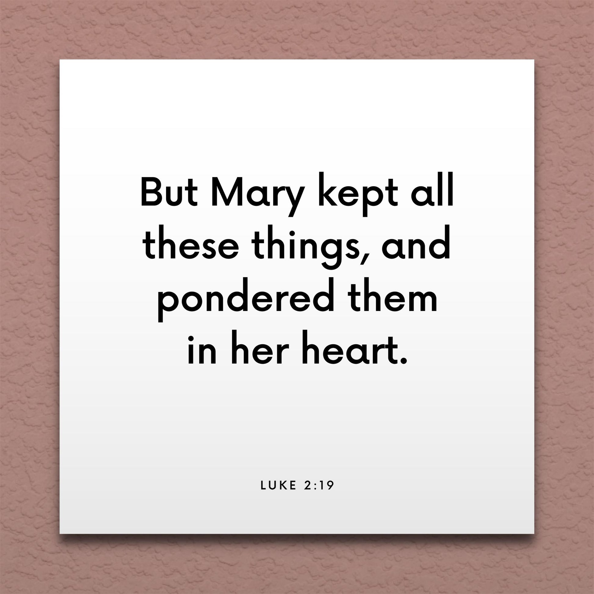 Wall-mounted scripture tile for Luke 2:19 - "Mary kept all these things, and pondered them in her heart"