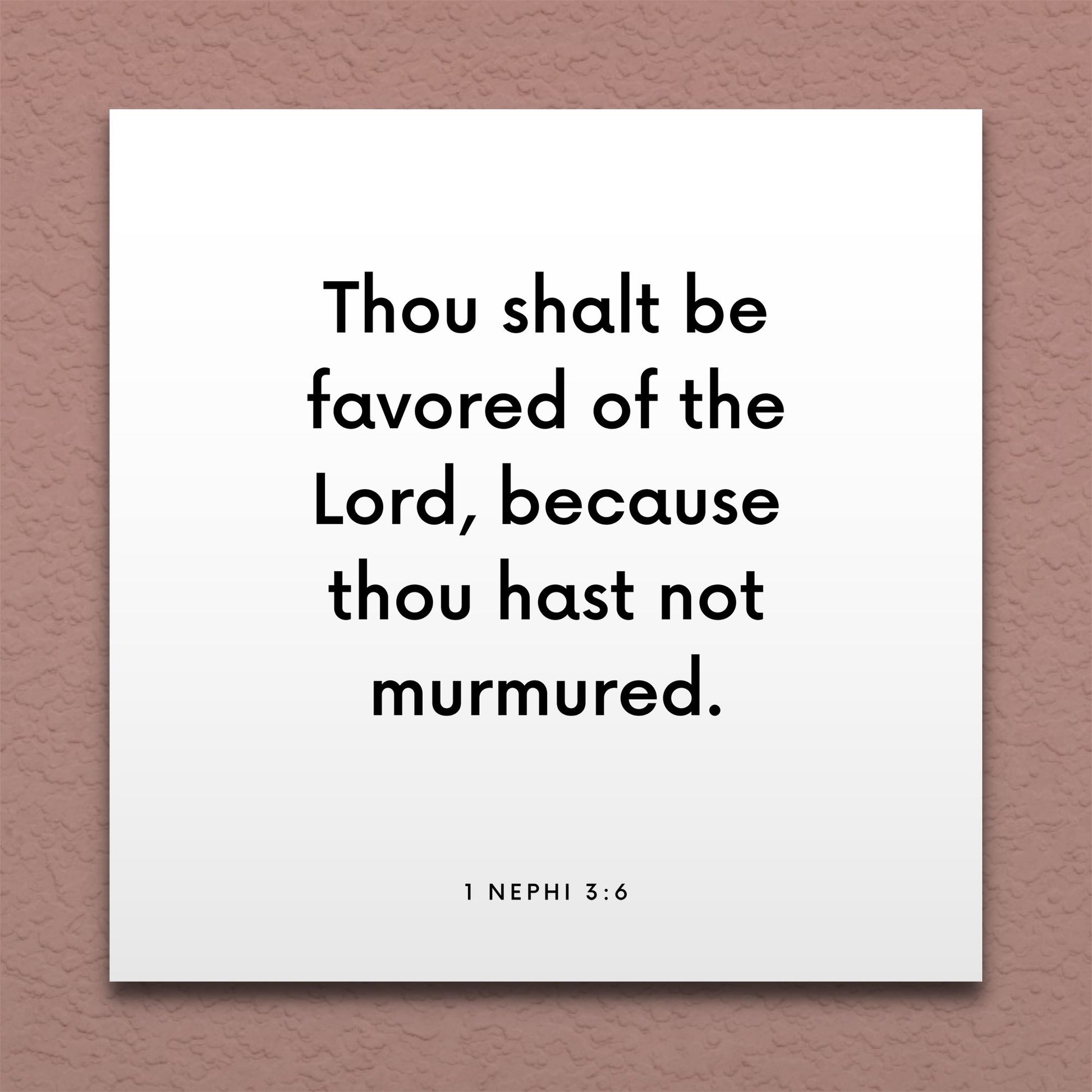 Wall-mounted scripture tile for 1 Nephi 3:6 - "Thou shalt be favored of the Lord"