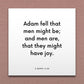 Wall-mounted scripture tile for 2 Nephi 2:25 - "Adam fell that men might be"
