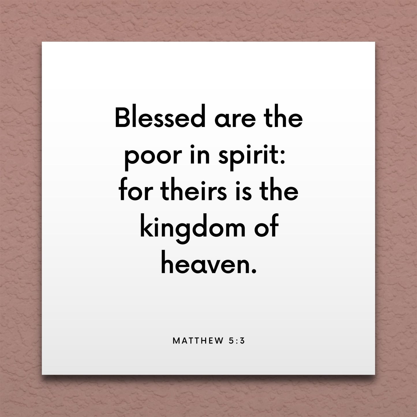 Wall-mounted scripture tile for Matthew 5:3 - "Blessed are the poor in spirit: for theirs is the kingdom"