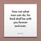 Wall-mounted scripture tile for D&C 122:9 - "Fear not what man can do"