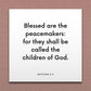 Wall-mounted scripture tile for Matthew 5:9 - "Blessed are the peacemakers"