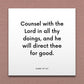 Wall-mounted scripture tile for Alma 37:37 - "Counsel with the Lord in all thy doings"